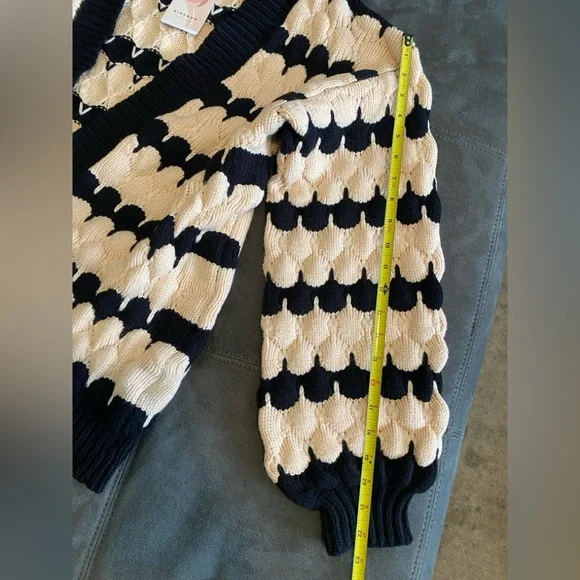 KIRUNDO Cardigan Chunky Lantern Sleeve Open Front NWT SM - Picture 8 of 10